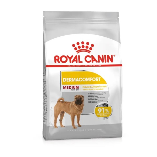 Royal Canin Dermacomfort Medium - Пълноценна суха храна за кучета от средни породи, склонни към раздразнена и сърбяща кожа