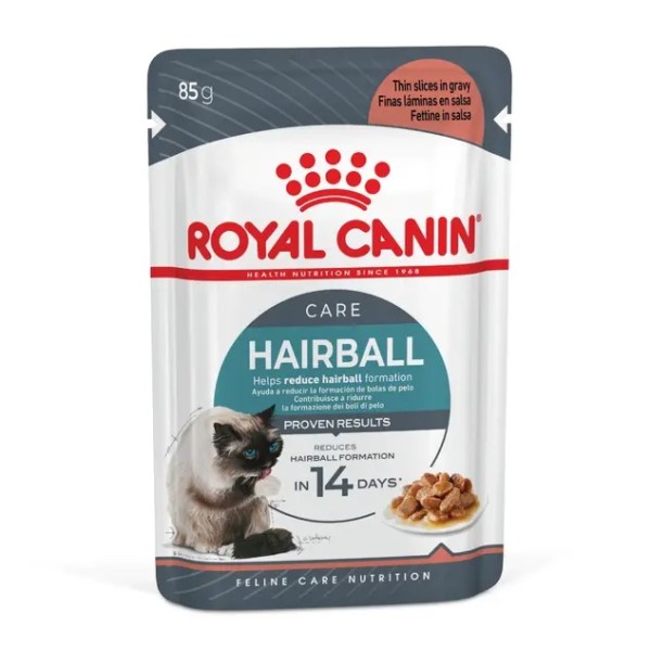 Royal Canin Hairball Care in Gravy - Пълноценна мокра храна за котки в сос за намаляване образуването на космени топки