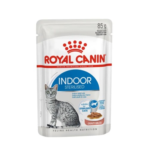 Royal Canin Cat Indoor in Gravy  - Пълноценна мокра храна със сос за котки, живеещи на закрито