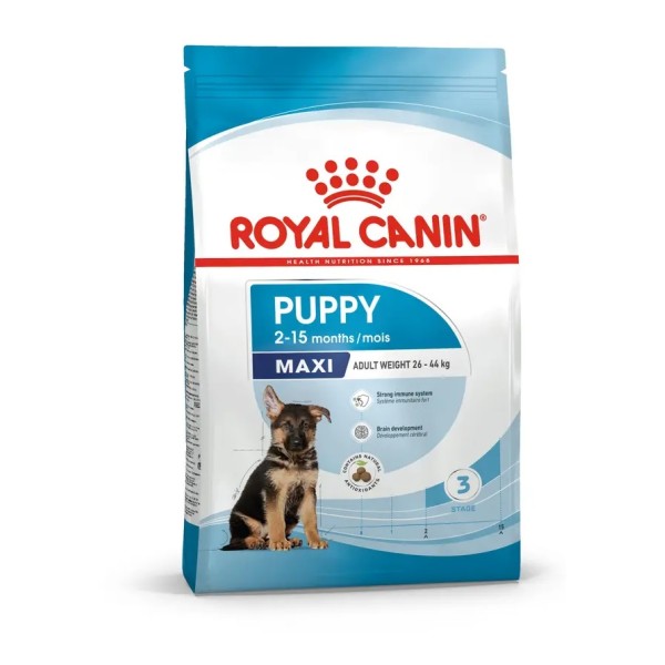 Royal Canin Maxi Puppy - Пълноценна суха храна за подрастващи кученца от 2- до 15-месечна възраст от едри породи