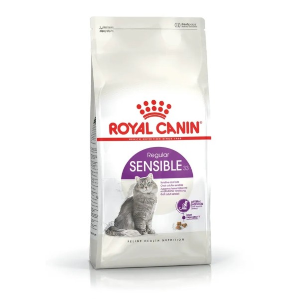 Royal Canin Cat Sensible - Пълноценна суха храна за котки в зряла възраст с чувствителна храносмилателна система