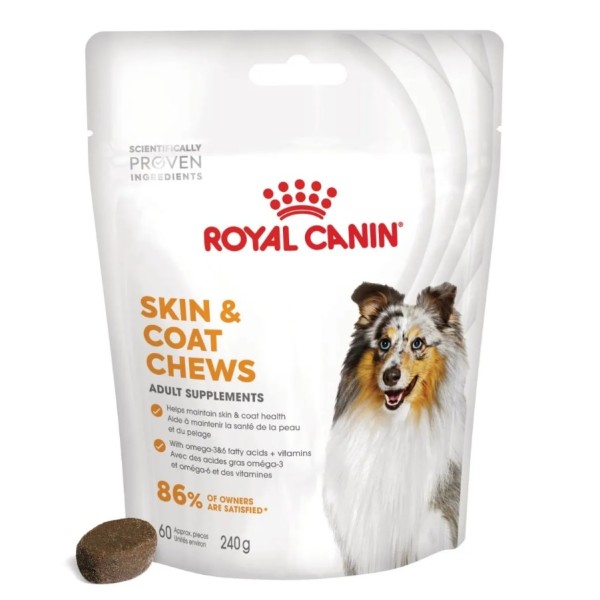 Royal Canin Adult Dog Skin n Coat Supplement - Хранителна добавка за кучета за кожа и козина - 240 гр