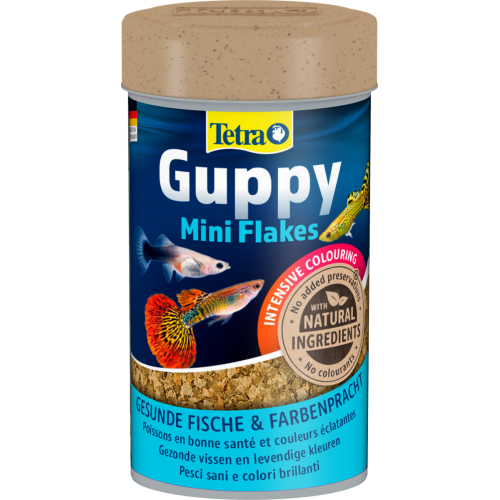 Tetra Guppy Mini Flakes - Храна на люспи за гупи и други живородки - 250 мл