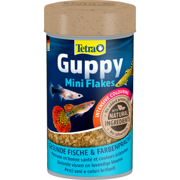 Tetra Guppy Mini Flakes - Храна на люспи за гупи и други живородки - 250 мл