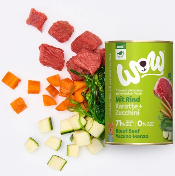 WOW Dog Beef with Carrots and Courgette - Консерва за кучета с говеждо, моркови и тиквички