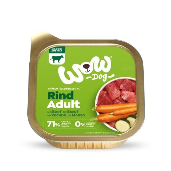WOW Dog Beef with Carrots - Пастет за кучета с говеждо, моркови и тиквички